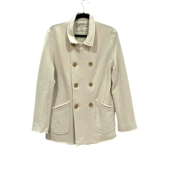 Frank & Eileen Belfast Vintage White Triple Fleece 100% Cotton Jacket Size XS - Picture 4 of 11